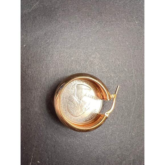 Rose Gold over sterling silver Italian hoop earrings - Picture 8 of 14